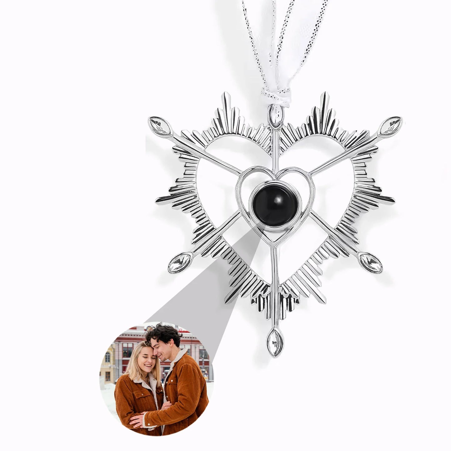 Adorno Corazón de Navidad con Foto personalizada