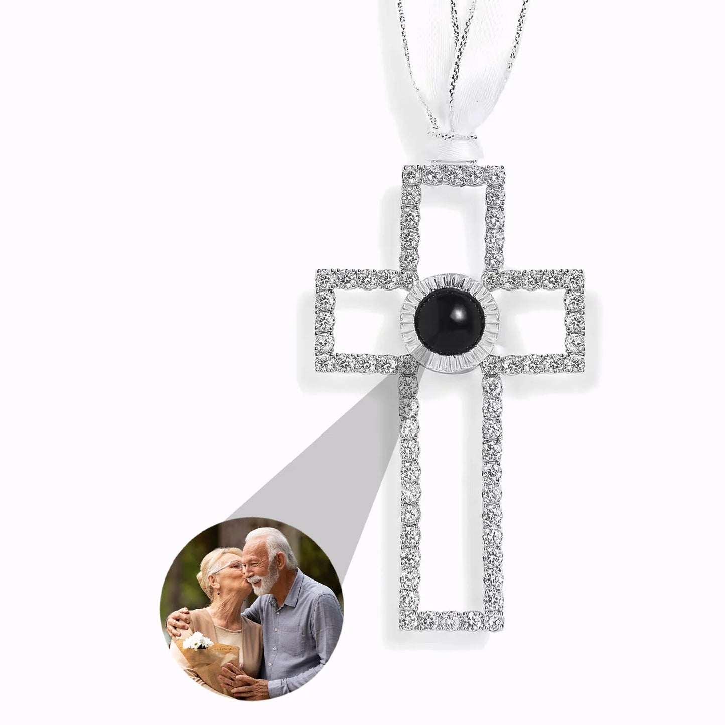 Adorno Cruz del Recuerdo con Foto personalizada