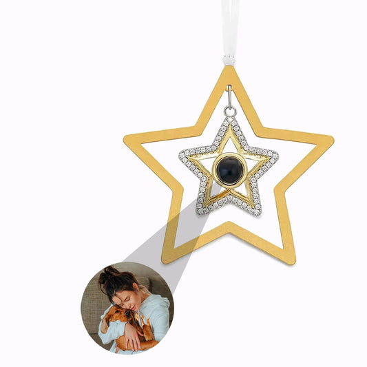 Adorno Estrella de Navidad con foto personalizada