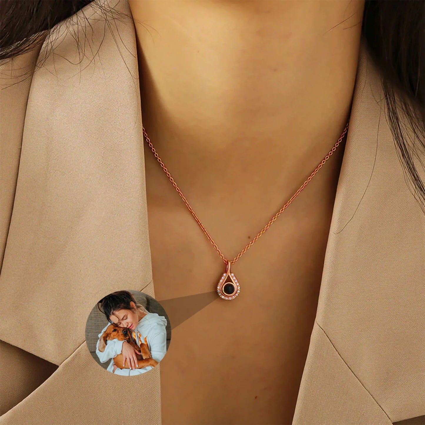 Collar Lágrima del Tiempo con Foto Personalizada