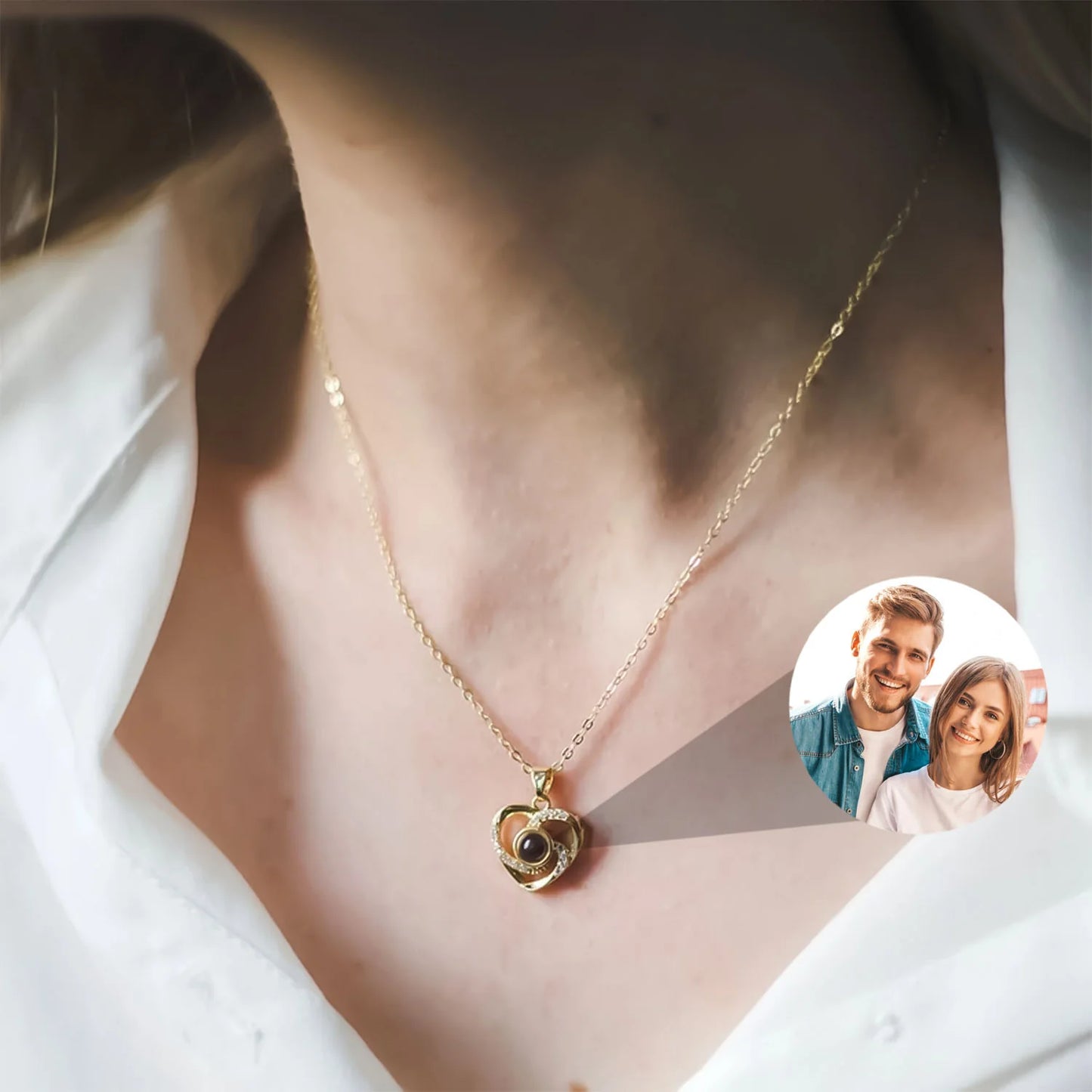 Collar Luz del Corazón con Foto personalizada