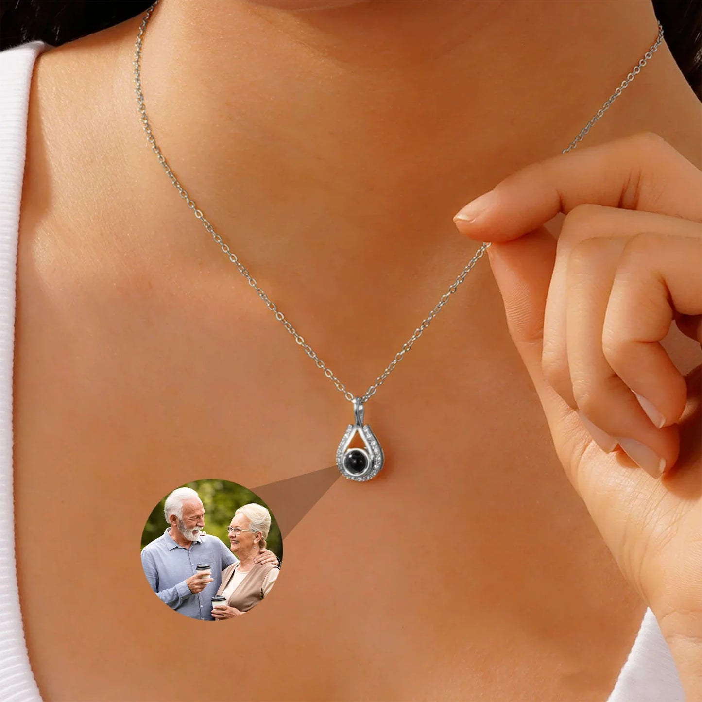 Collar Lágrima del Tiempo con Foto Personalizada