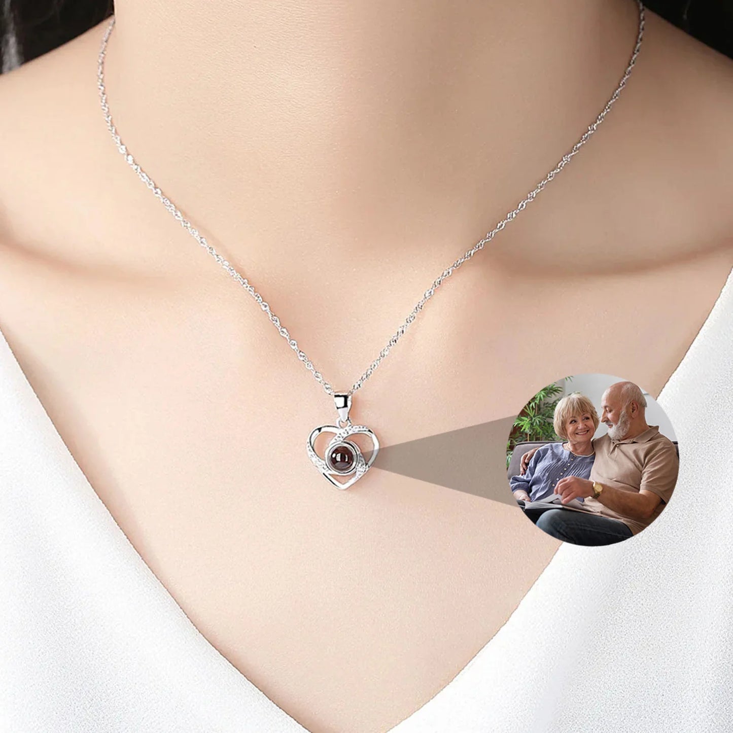 Collar Luz del Corazón con Foto personalizada