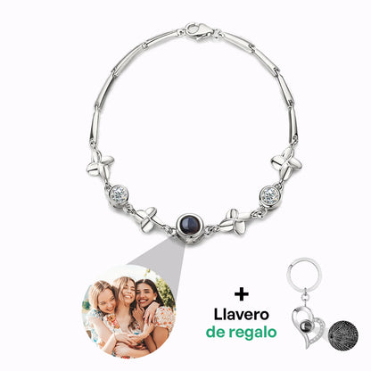 Pulsera Trébol de Luz con Foto Personalizada