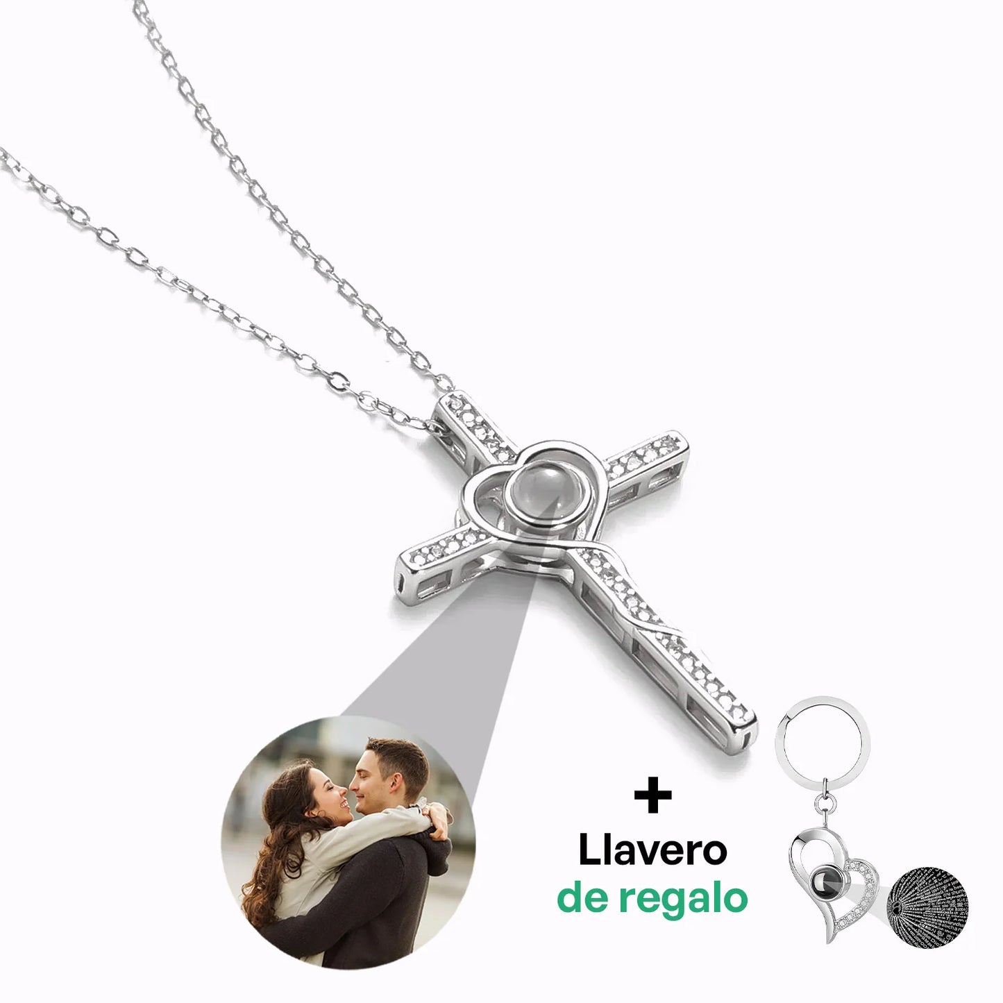 Collar Cruz de Jesús con Foto personalizada