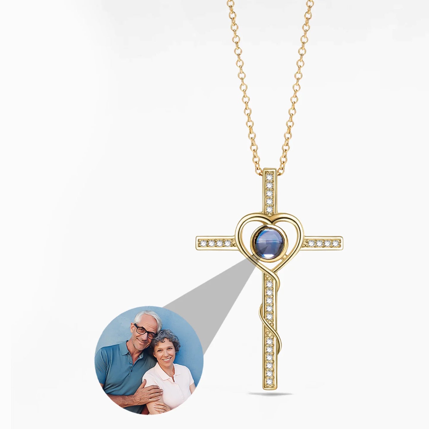 Collar Cruz de Jesús con Foto personalizada