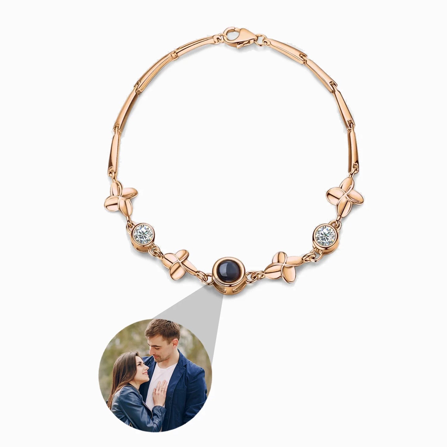 Pulsera Trébol de Luz con Foto Personalizada