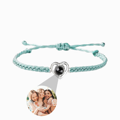 Pulsera trenzada Corazón con Foto personalizada